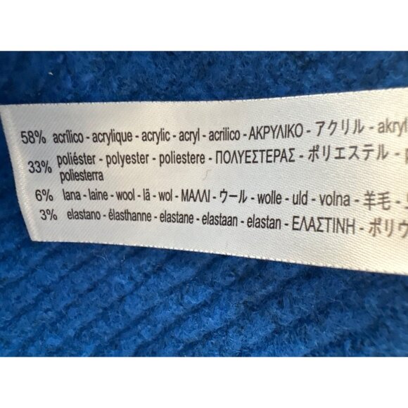 2/$30 ZARA Blue Turtleneck Sweater Small Soft Acrylic Blend Dolman Sleeve Ribbed - Picture 8 of 16